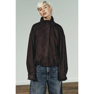 ZARA FAUX SUEDE BOMBER JACKET